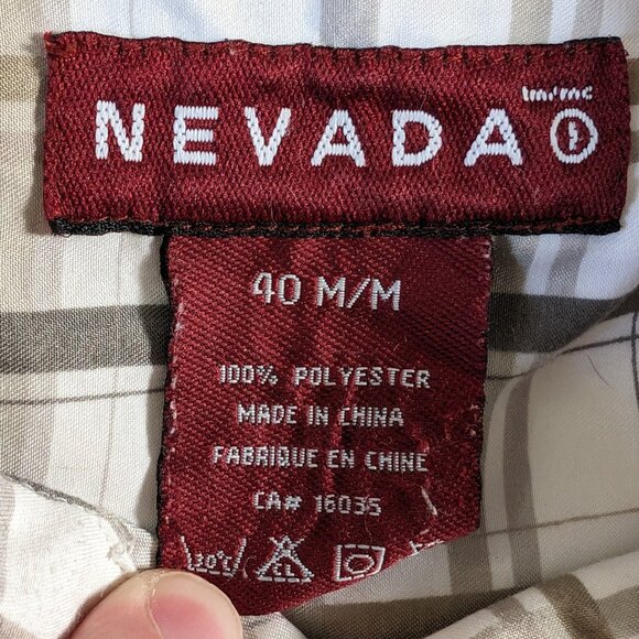 NEVADA MEN'S BUTTON UP FRONT SHORT SLEEVE SHIRT COLLAR NECK SIZE MEDIUM CASUAL - Picture 12 of 16